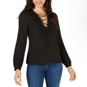 WAYF Lace Trim Pullover Blouse